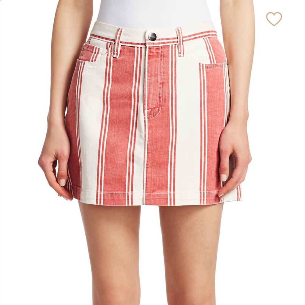 Frame Denim**Le Mini Striped Skirt**Fiery Red